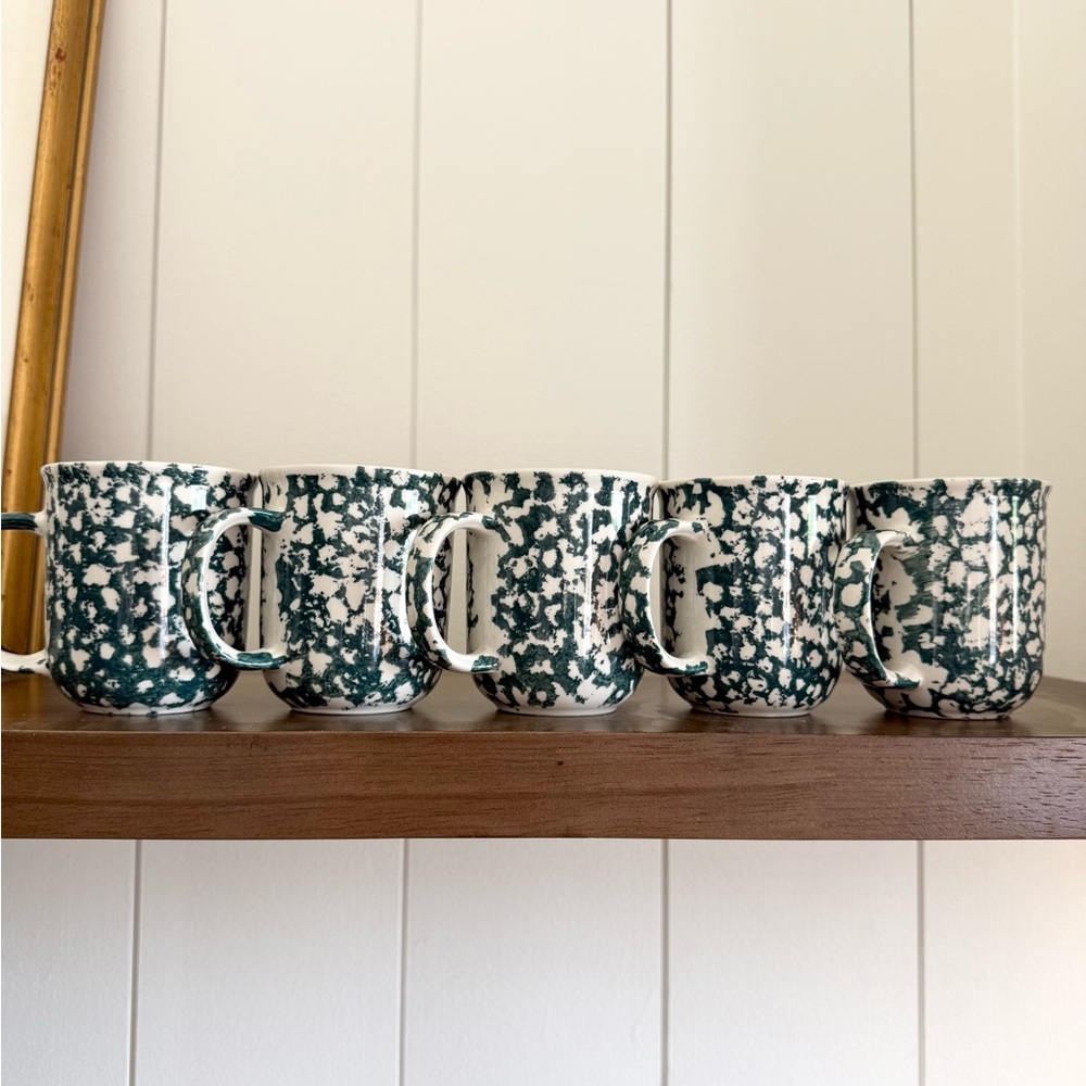 Set of 5 Folk Craft Moose Country by Tienshan Ceramic Coffee Mugs Tea Mugs 12oz - Picture 4 of 8
